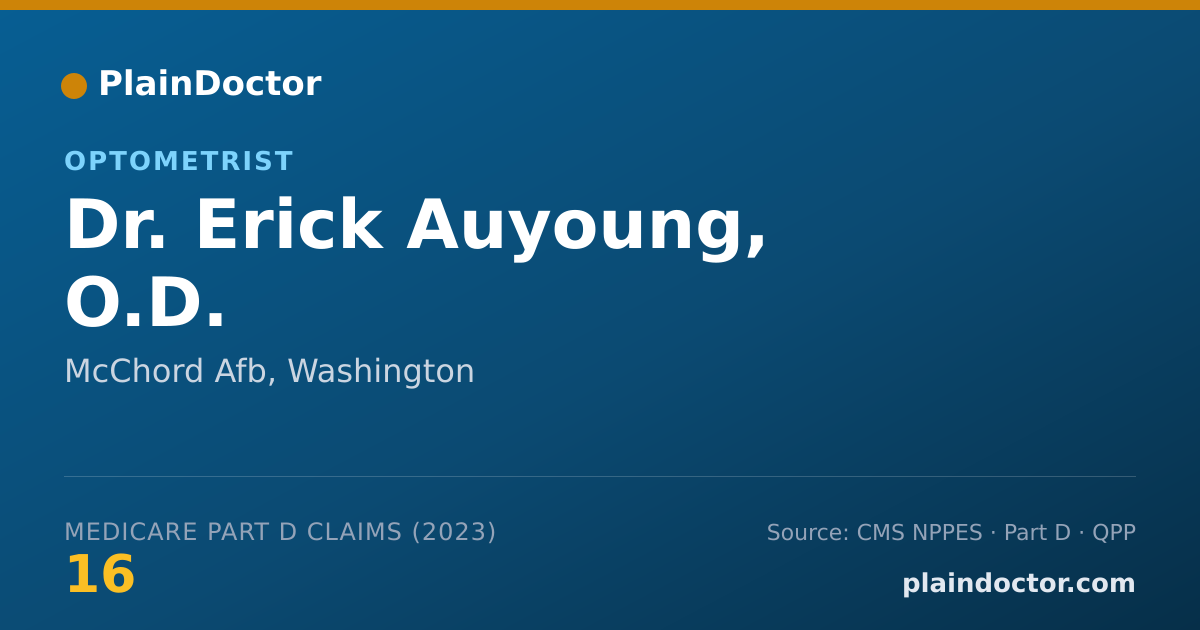 Shareable card for Erick Auyoung, O.D. - Optometrist, McChord Afb, WA