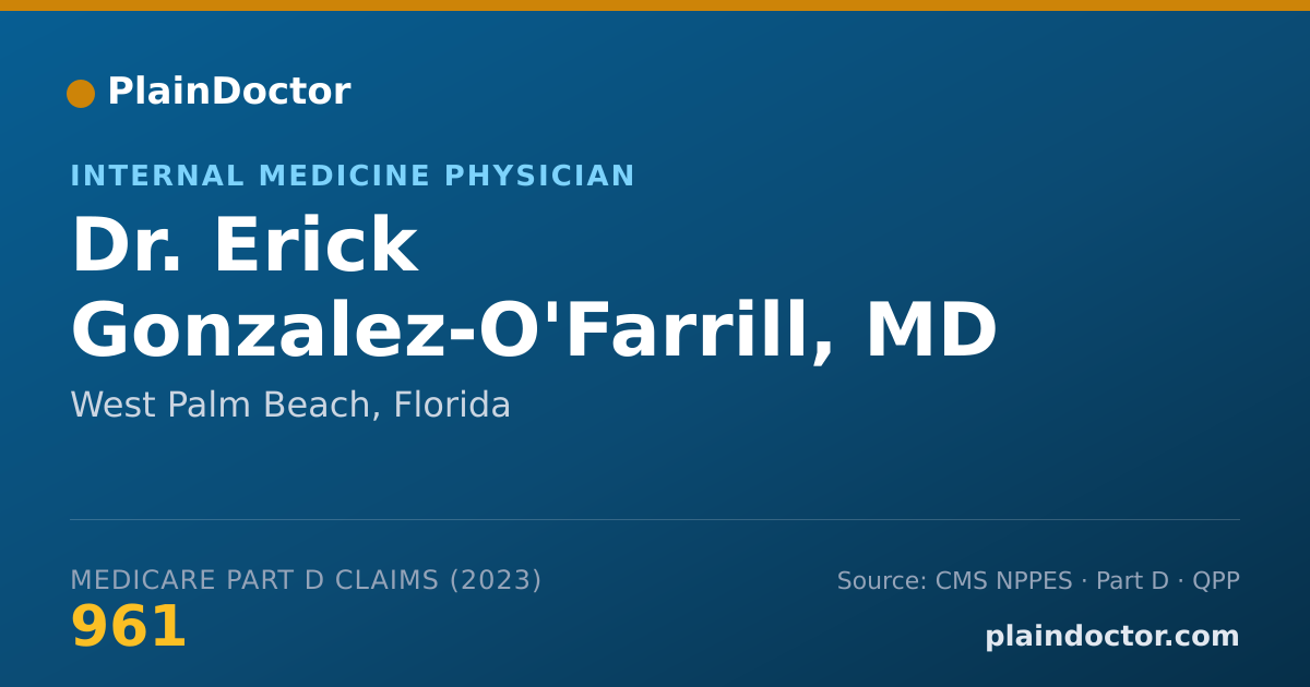 Shareable card for Erick Gonzalez-O'Farrill, MD - Internal Medicine Physician, West Palm Beach, FL