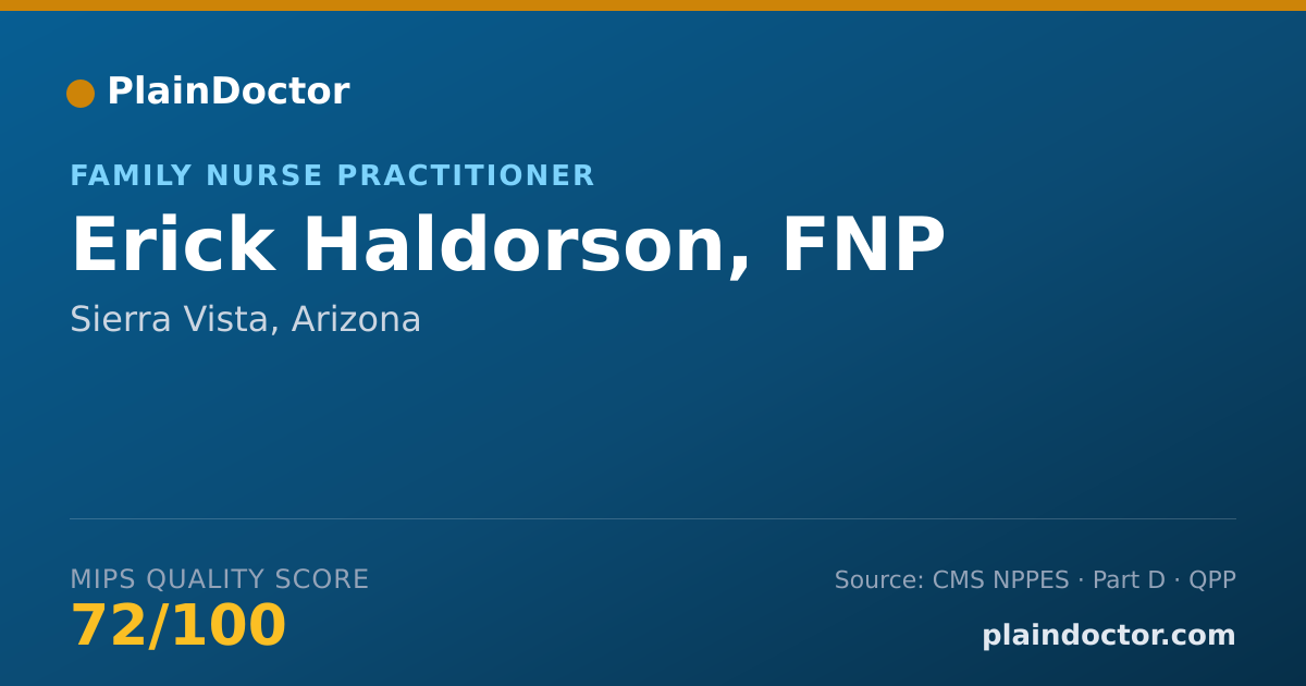 Shareable card for Erick Haldorson, FNP - Family Nurse Practitioner, Sierra Vista, AZ