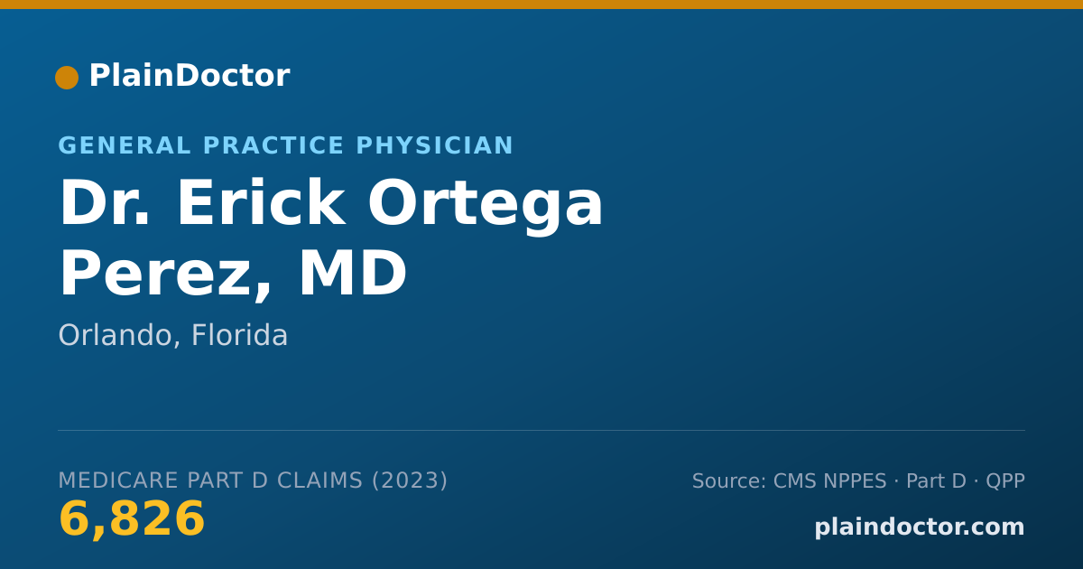 Shareable card for Erick Ortega Perez, MD - General Practice Physician, Orlando, FL