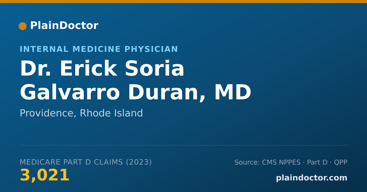 Shareable card for Erick Soria Galvarro Duran, MD - Internal Medicine Physician, Providence, RI