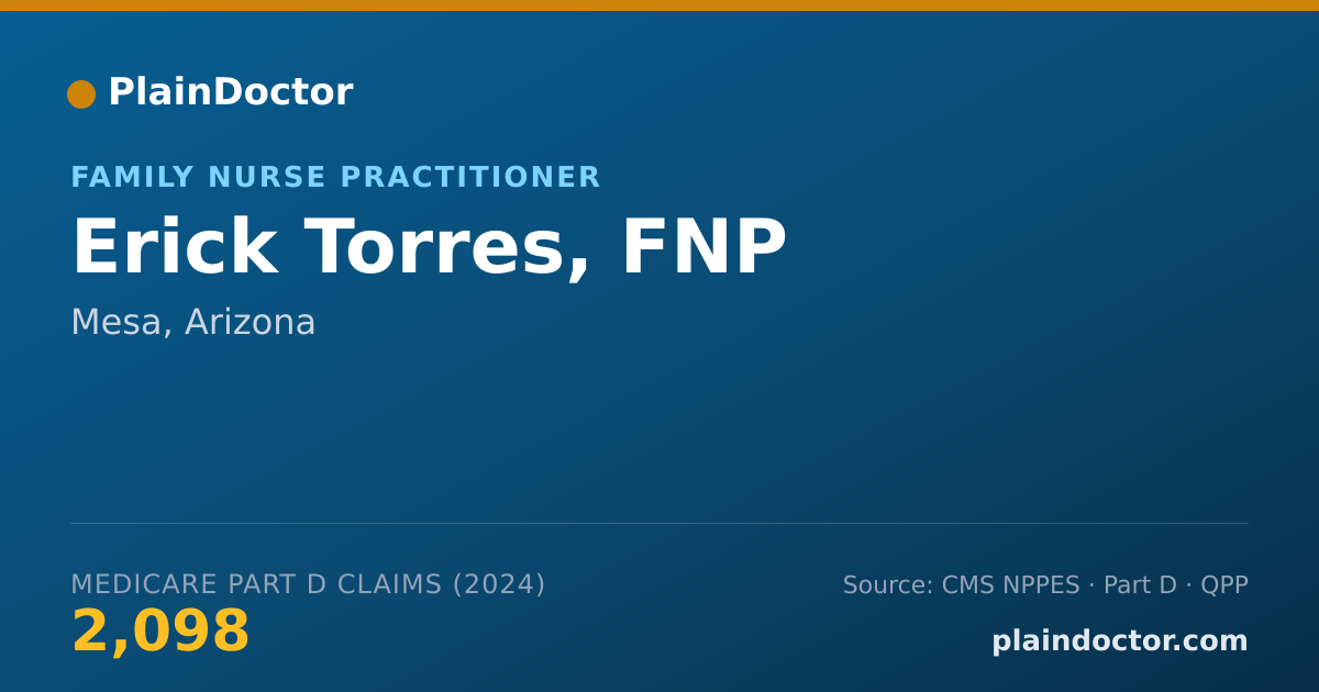 Shareable card for Erick Torres, FNP - Family Nurse Practitioner, Mesa, AZ