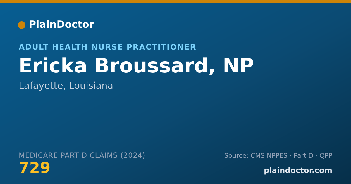 Shareable card for Ericka Broussard, NP - Adult Health Nurse Practitioner, Lafayette, LA
