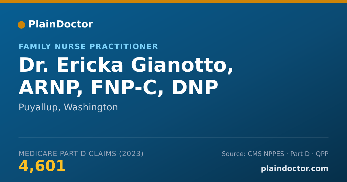 Shareable card for Ericka Gianotto, ARNP, FNP-C, DNP - Family Nurse Practitioner, Puyallup, WA