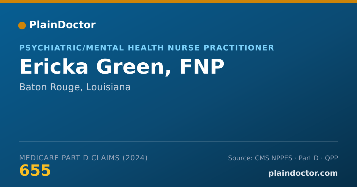 Shareable card for Ericka Green, FNP - Psychiatric/Mental Health Nurse Practitioner, Baton Rouge, LA