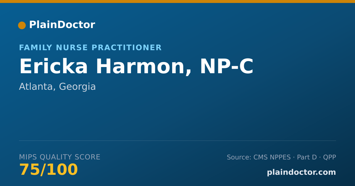 Shareable card for Ericka Harmon, NP-C - Family Nurse Practitioner, Atlanta, GA