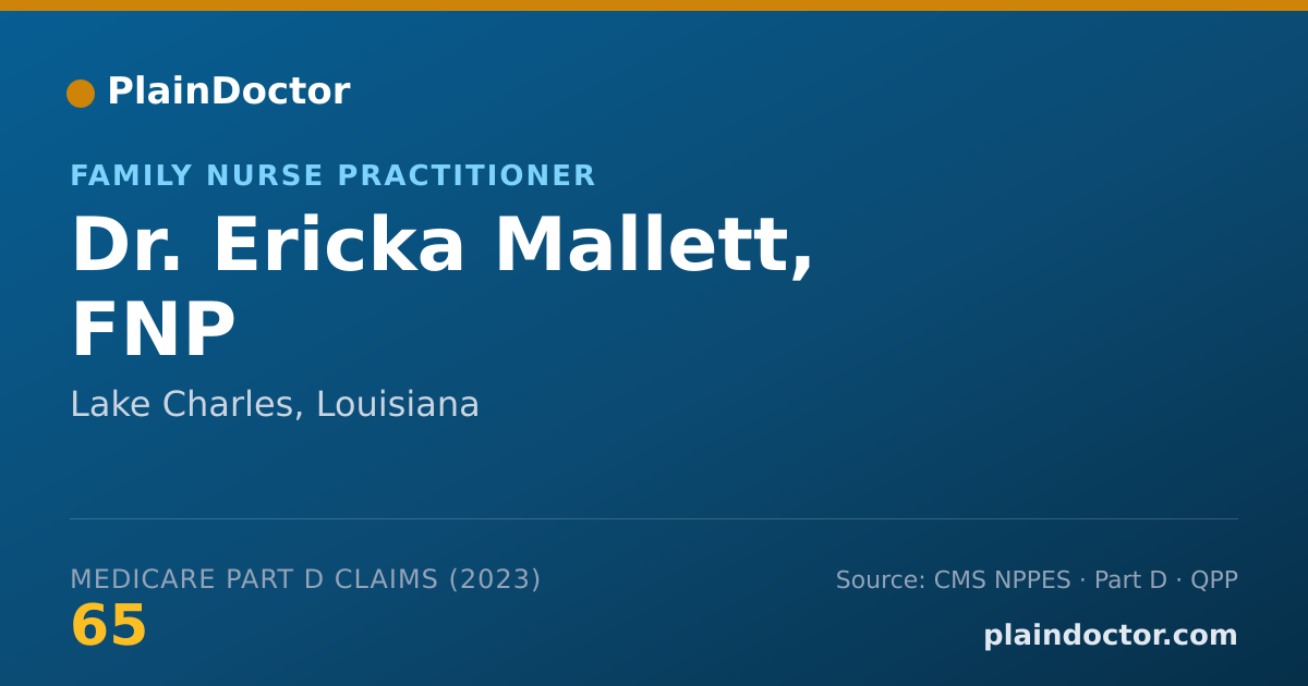 Shareable card for Ericka Mallett, FNP - Family Nurse Practitioner, Lake Charles, LA