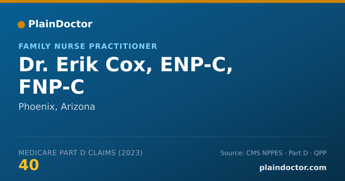 Shareable card for Erik Cox, ENP-C, FNP-C - Family Nurse Practitioner, Phoenix, AZ