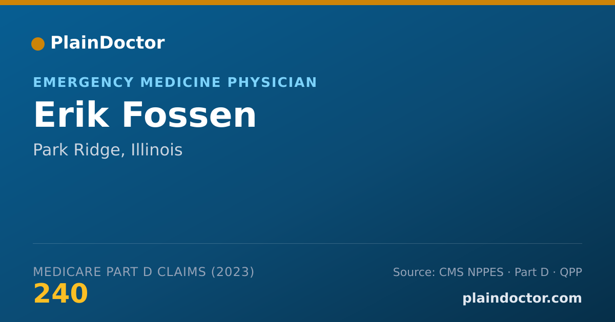 Shareable card for Erik Fossen - Emergency Medicine Physician, Park Ridge, IL