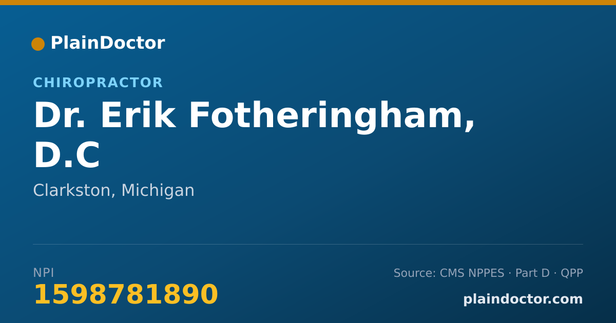 Shareable card for Erik Fotheringham, D.C - Chiropractor, Clarkston, MI