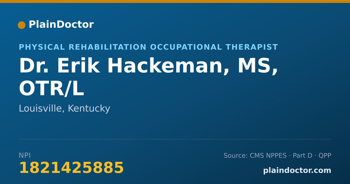 Shareable card for Erik Hackeman, MS, OTR/L - Physical Rehabilitation Occupational Therapist, Louisville, KY