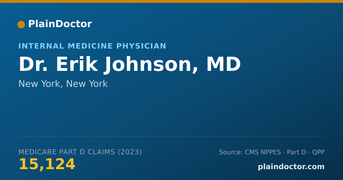 Shareable card for Erik Johnson, MD - Internal Medicine Physician, New York, NY