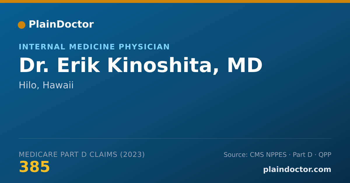 Shareable card for Erik Kinoshita, MD - Internal Medicine Physician, Hilo, HI