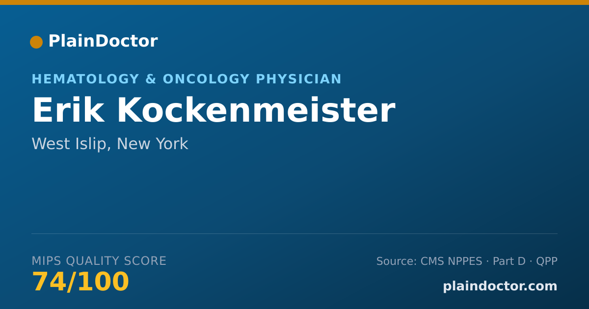 Shareable card for Erik Kockenmeister - Hematology & Oncology Physician, West Islip, NY