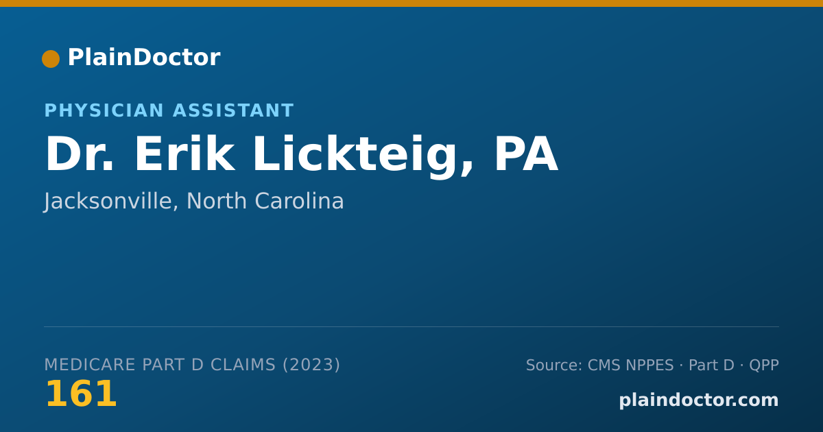 Shareable card for Erik Lickteig, PA - Physician Assistant, Jacksonville, NC