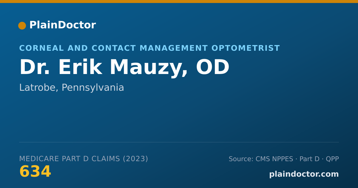 Shareable card for Erik Mauzy, OD - Corneal and Contact Management Optometrist, Latrobe, PA