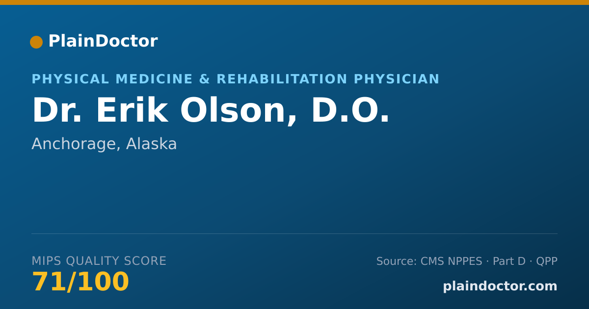Shareable card for Erik Olson, D.O. - Physical Medicine & Rehabilitation Physician, Anchorage, AK