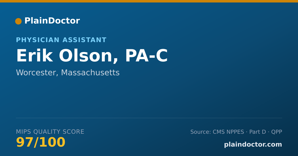 Shareable card for Erik Olson, PA-C - Physician Assistant, Worcester, MA