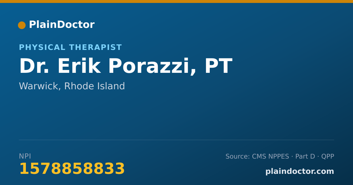 Shareable card for Erik Porazzi, PT - Physical Therapist, Warwick, RI