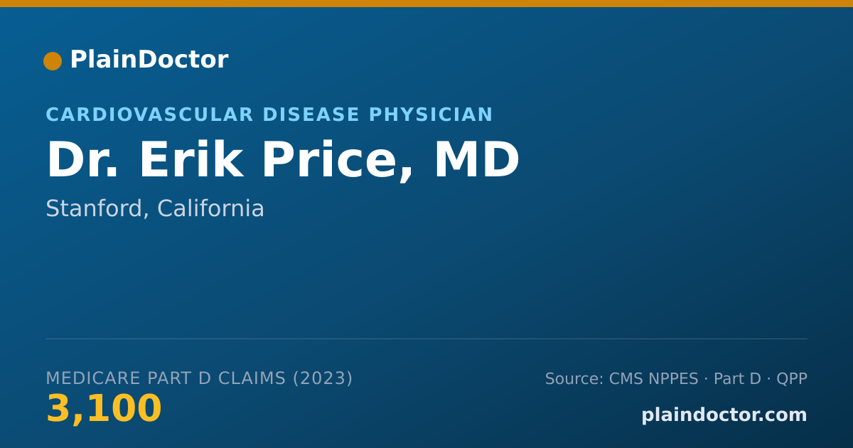 Shareable card for Erik Price, MD - Cardiovascular Disease Physician, Stanford, CA