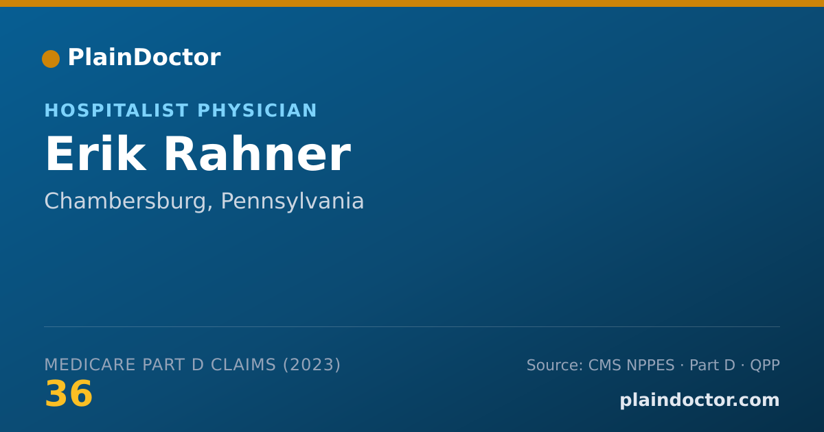 Shareable card for Erik Rahner - Hospitalist Physician, Chambersburg, PA