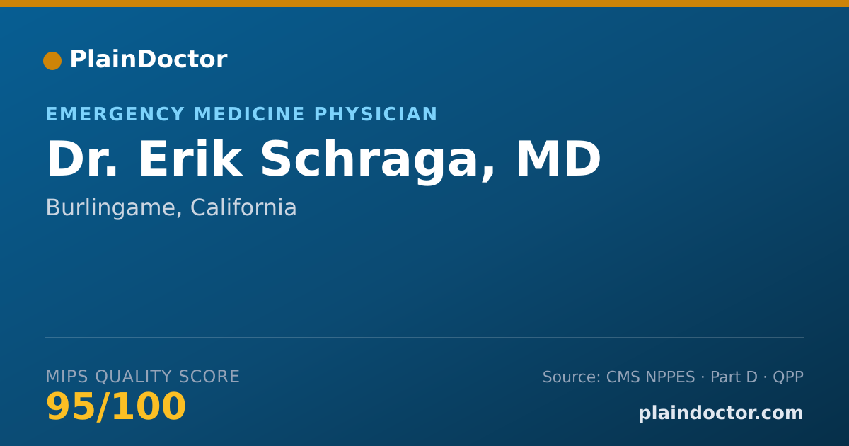 Shareable card for Erik Schraga, MD - Emergency Medicine Physician, Burlingame, CA