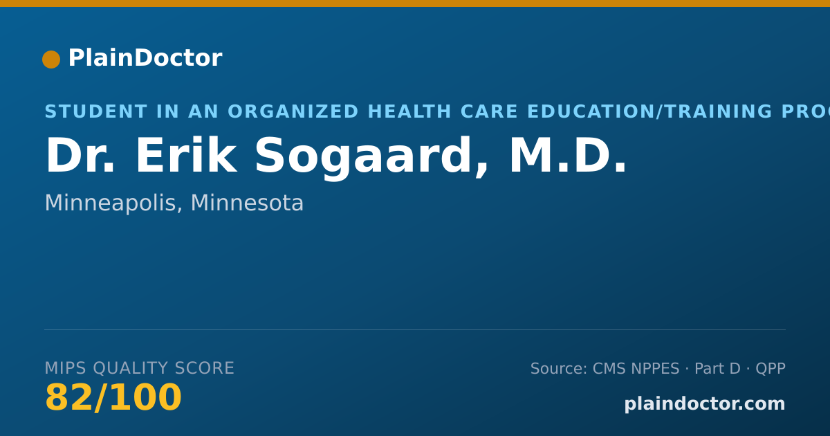 Shareable card for Erik Sogaard, M.D. - Student in an Organized Health Care Education/Training Program, Minneapolis, MN