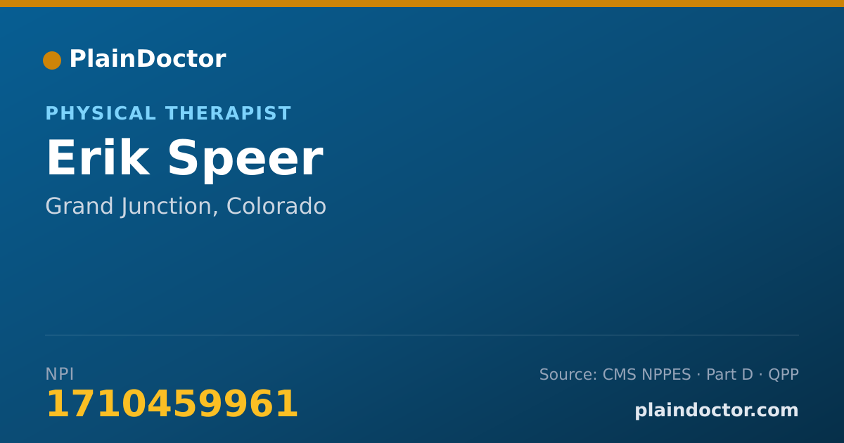 Shareable card for Erik Speer - Physical Therapist, Grand Junction, CO