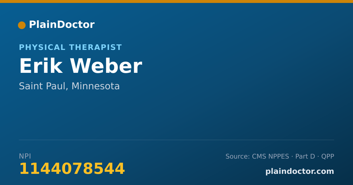 Shareable card for Erik Weber - Physical Therapist, Saint Paul, MN