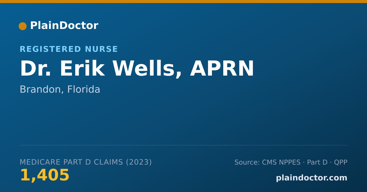 Shareable card for Erik Wells, APRN - Registered Nurse, Brandon, FL