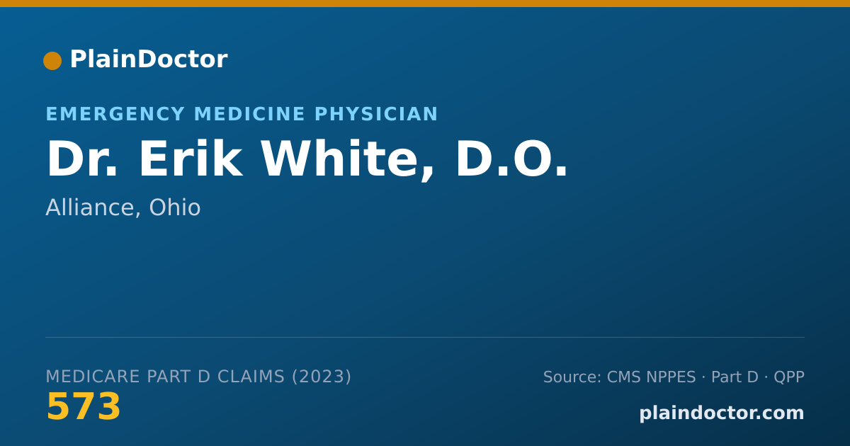 Shareable card for Erik White, D.O. - Emergency Medicine Physician, Alliance, OH