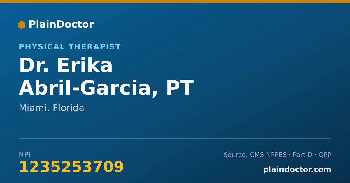 Shareable card for Erika Abril-Garcia, PT - Physical Therapist, Miami, FL
