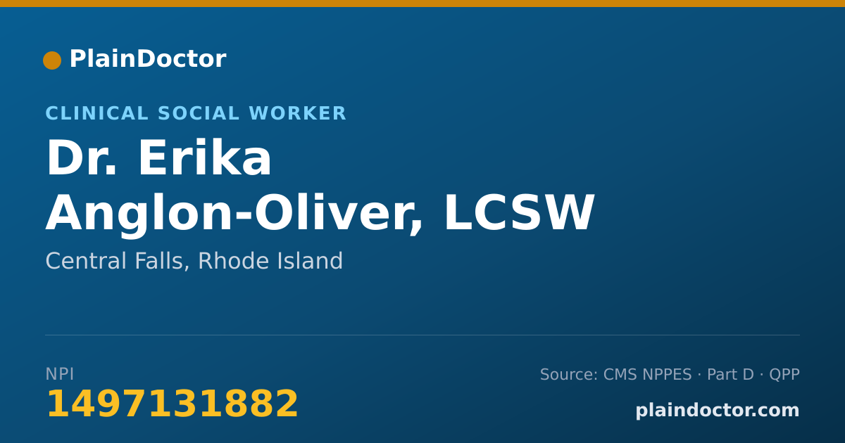 Shareable card for Erika Anglon-Oliver, LCSW - Clinical Social Worker, Central Falls, RI