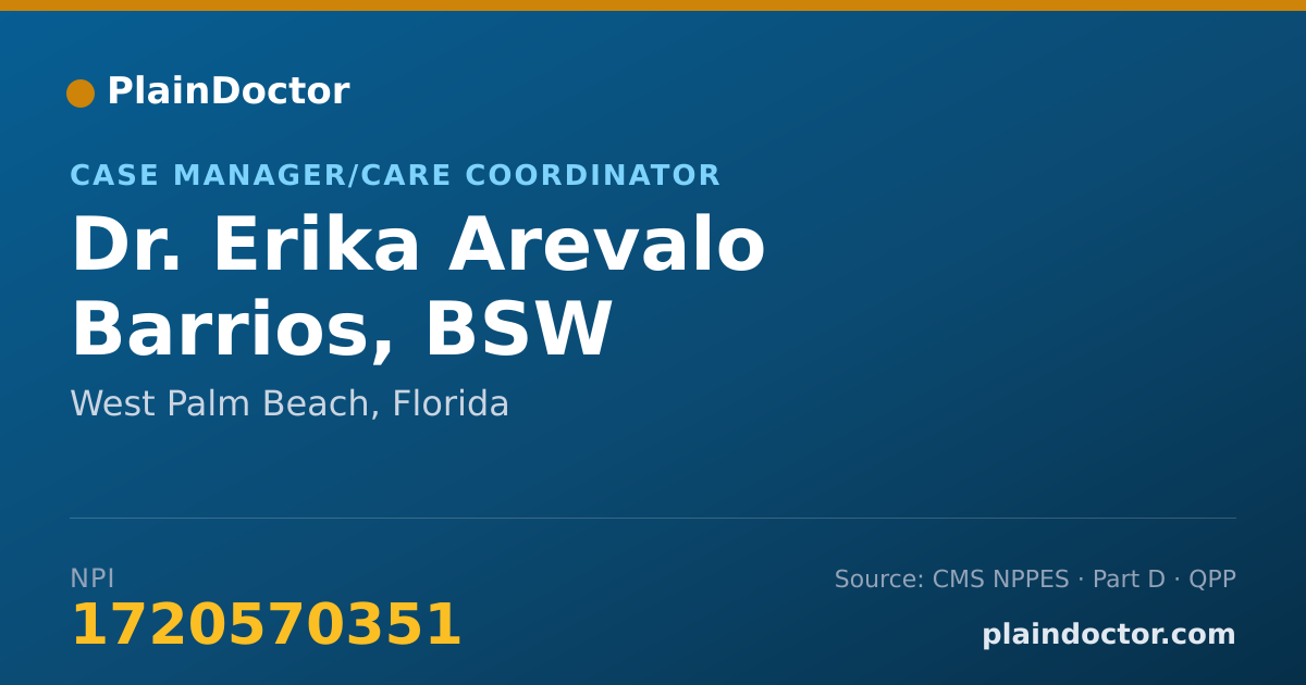 Shareable card for Erika Arevalo Barrios, BSW - Case Manager/Care Coordinator, West Palm Beach, FL