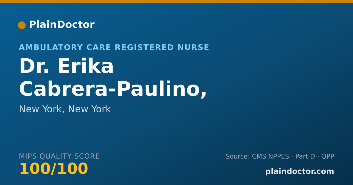 Shareable card for Erika Cabrera-Paulino, FNP-BC - Ambulatory Care Registered Nurse, New York, NY
