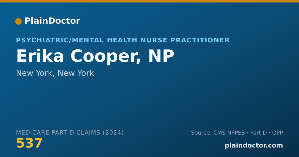 Shareable card for Erika Cooper, NP - Psychiatric/Mental Health Nurse Practitioner, New York, NY