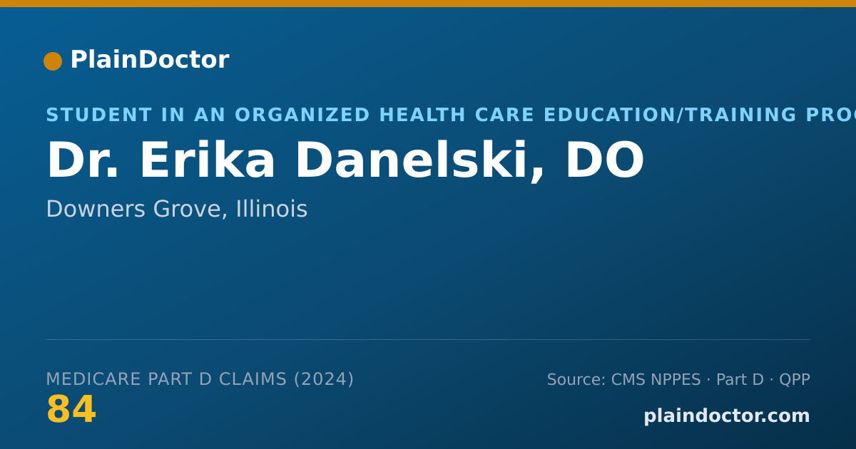 Shareable card for Erika Danelski, DO - Student in an Organized Health Care Education/Training Program, Downers Grove, IL