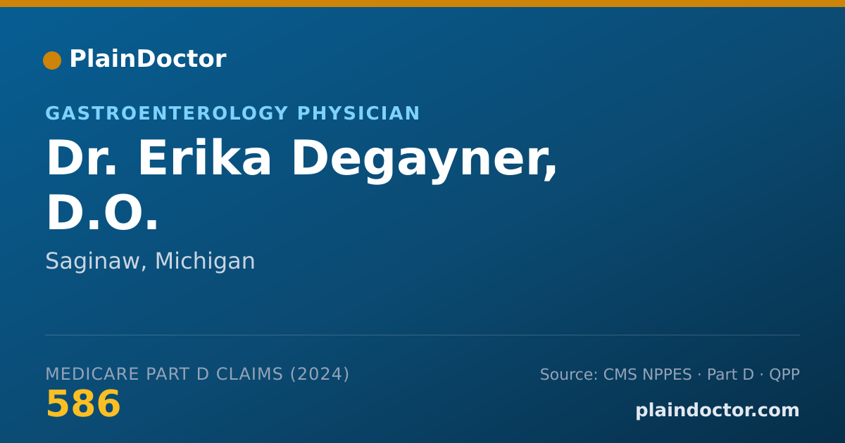 Shareable card for Erika Degayner, D.O. - Gastroenterology Physician, Saginaw, MI