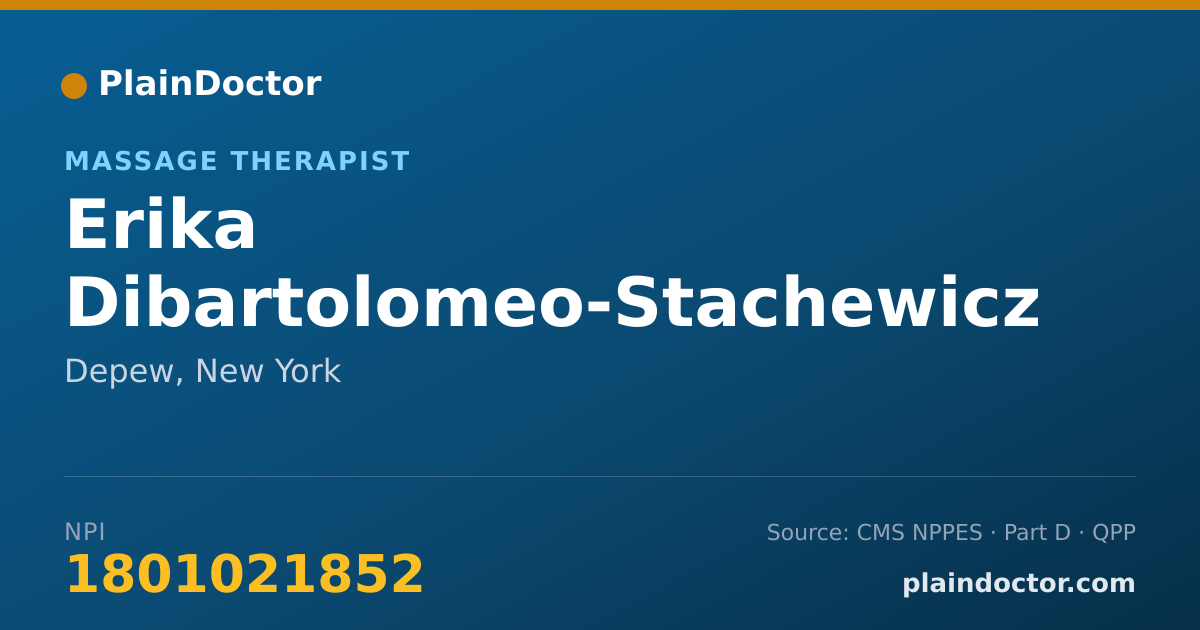 Shareable card for Erika Dibartolomeo-Stachewicz - Massage Therapist, Depew, NY