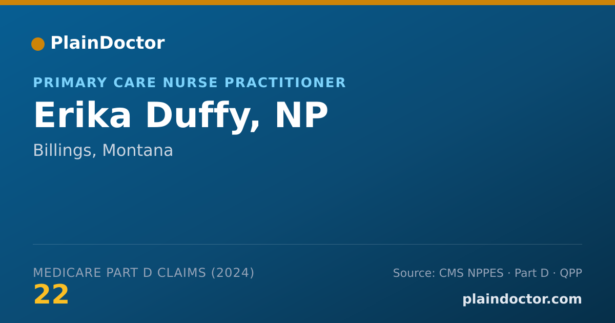 Shareable card for Erika Duffy, NP - Primary Care Nurse Practitioner, Billings, MT