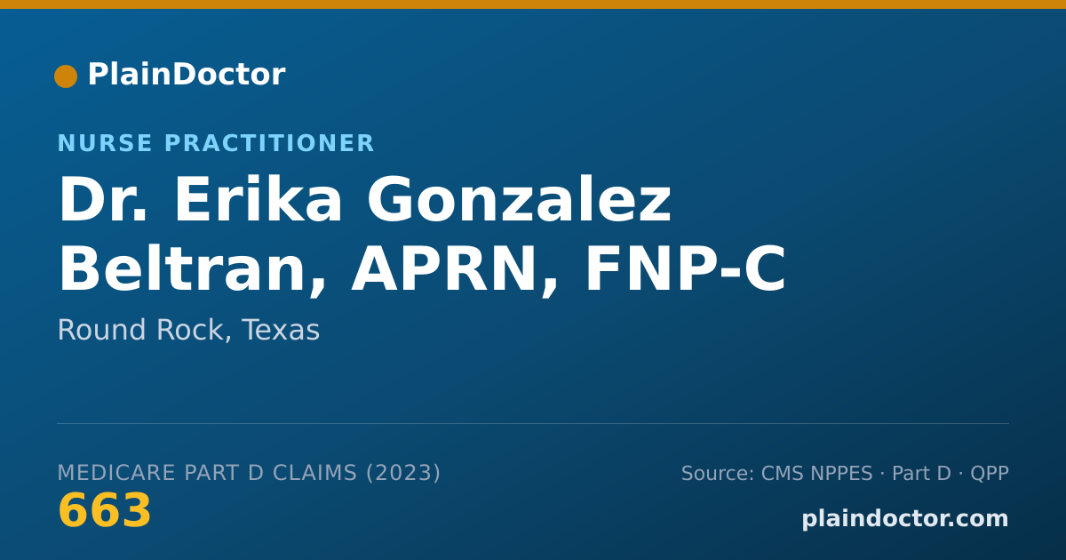 Shareable card for Erika Gonzalez Beltran, APRN, FNP-C - Nurse Practitioner, Round Rock, TX