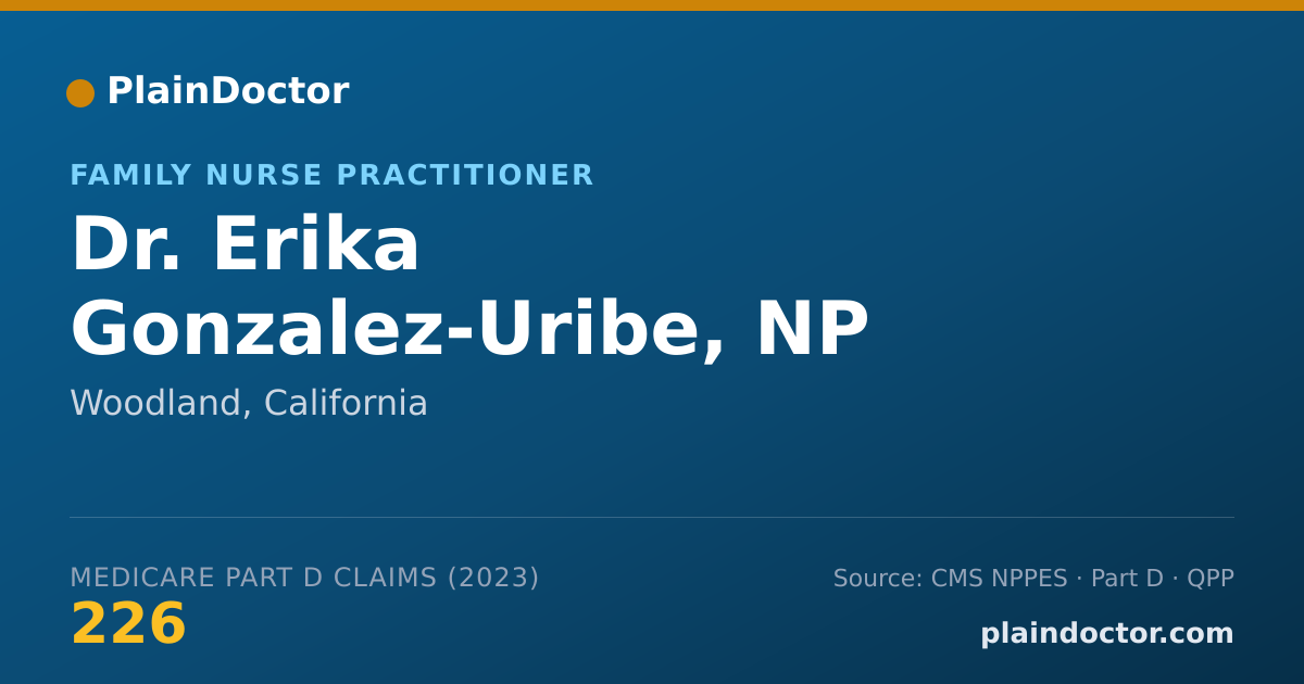 Shareable card for Erika Gonzalez-Uribe, NP - Family Nurse Practitioner, Woodland, CA