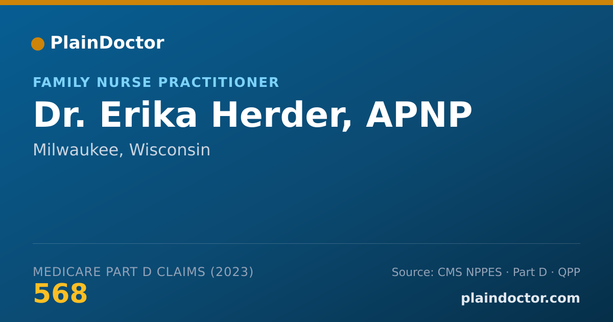 Shareable card for Erika Herder, APNP - Family Nurse Practitioner, Milwaukee, WI