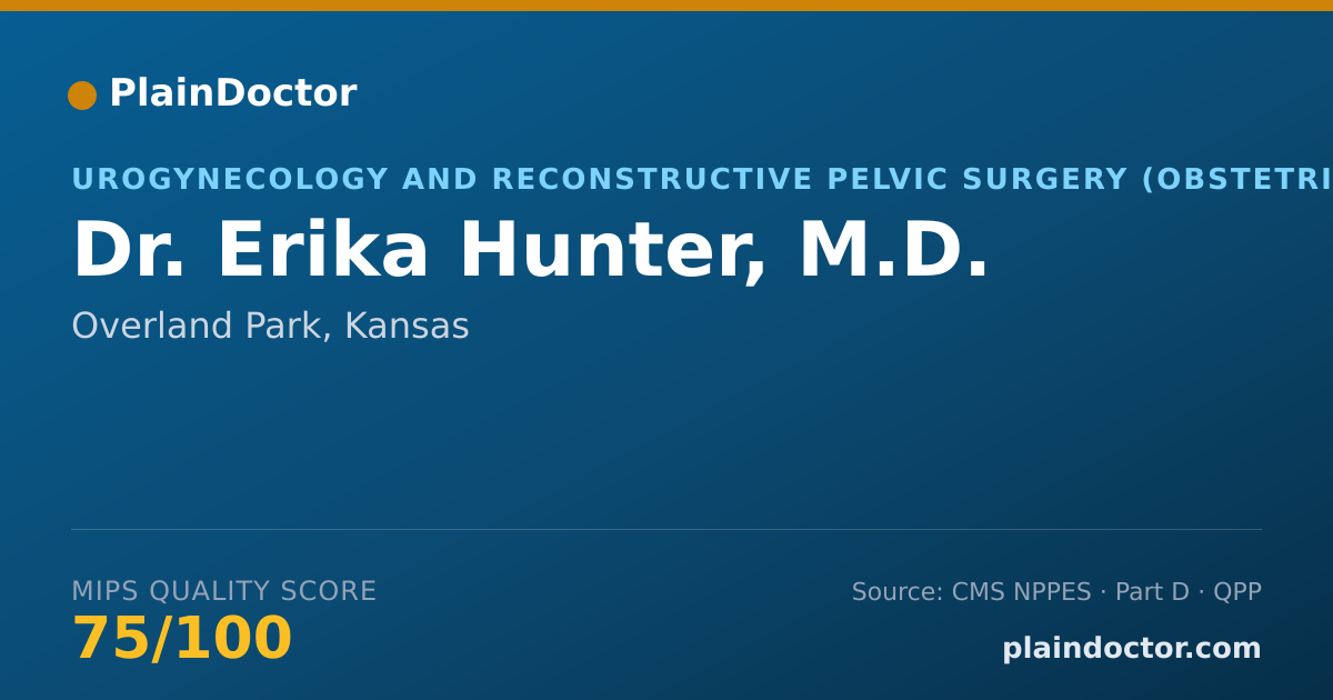 Shareable card for Erika Hunter, M.D. - Urogynecology and Reconstructive Pelvic Surgery (Obstetrics & Gynecology) Physician, Overland Park, KS