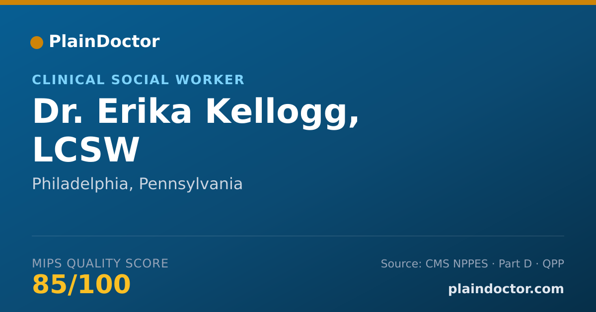 Shareable card for Erika Kellogg, LCSW - Clinical Social Worker, Philadelphia, PA