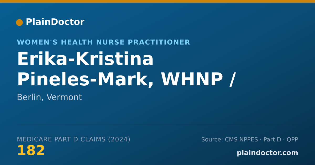 Shareable card for Erika-Kristina Pineles-Mark, WHNP / CNM - Women's Health Nurse Practitioner, Berlin, VT