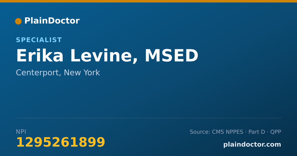 Shareable card for Erika Levine, MSED - Specialist, Centerport, NY