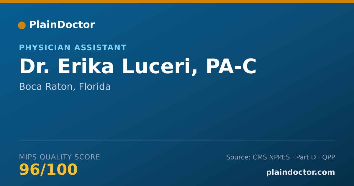 Shareable card for Erika Luceri, PA-C - Physician Assistant, Boca Raton, FL
