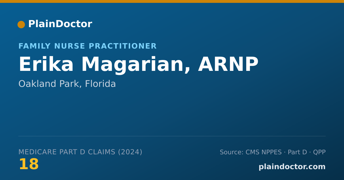 Shareable card for Erika Magarian, ARNP - Family Nurse Practitioner, Oakland Park, FL