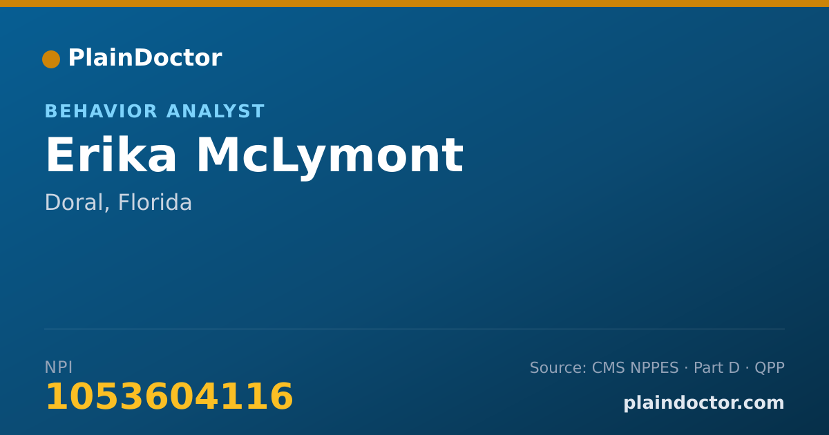Shareable card for Erika McLymont - Behavior Analyst, Doral, FL